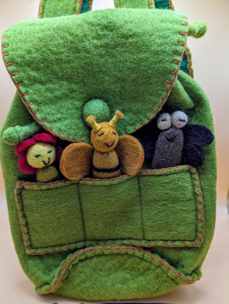 Green Woolen Back Pack