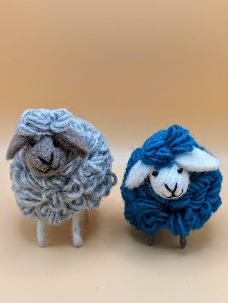 Sheep Couple - Blue and Grey